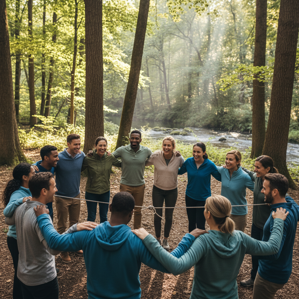 Realistische foto passend bij Teambuilding organiseren: creëer een hechter en productiever team voo