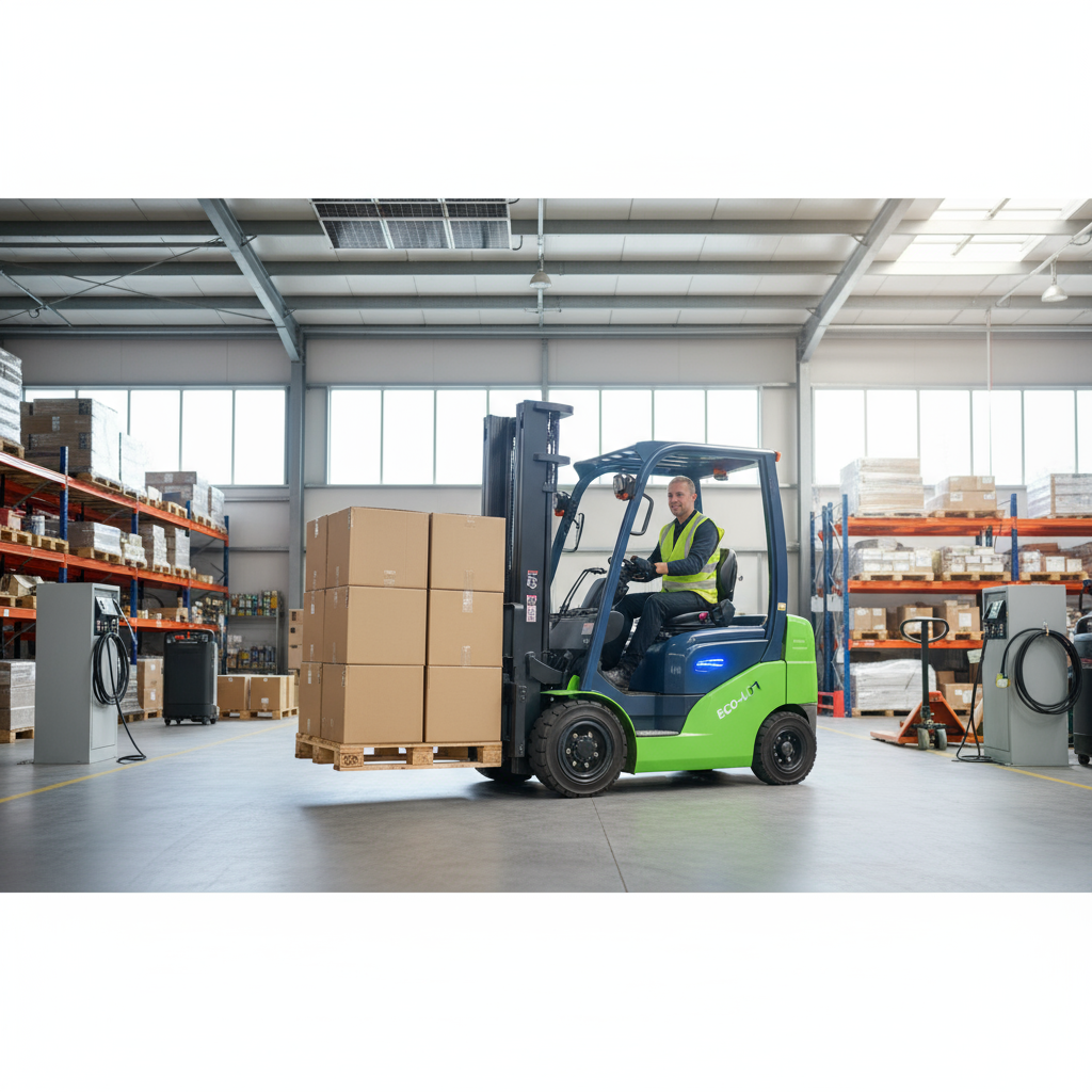 Realistische foto passend bij Elektrische heftrucks: duurzame en efficiënte oplossingen voor intern